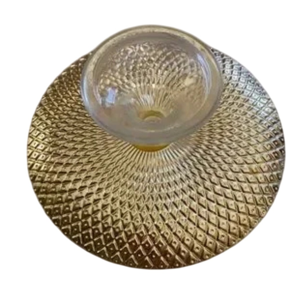 Vintage Gold Glass Dessert Stand Cake Pedestal Plate Serving Display‎ - Picture 4 of 7